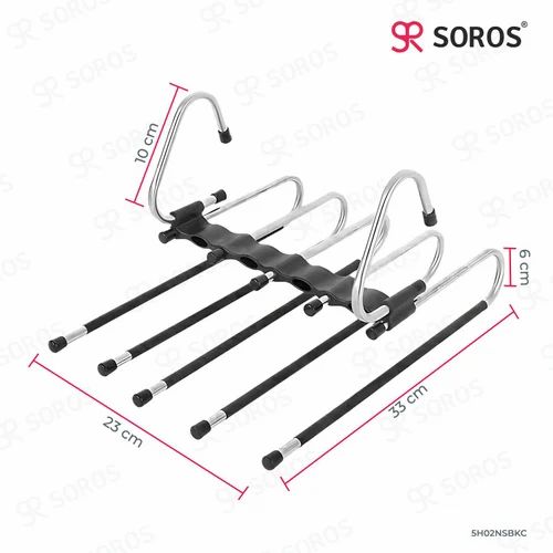 5-in-1 Multipurpose Stainless Steel Cloth Hanger – Space Saving Wardrobe Organiser